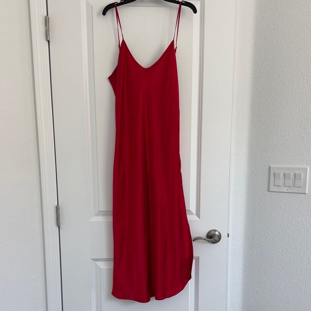 Val Mode Red Lingerie Slip Dress